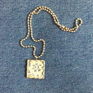 Lace Under Glass Pendant